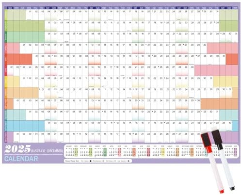 Suloli 2025 Wall Calendar A1 Yearly Planner (85x58cm)