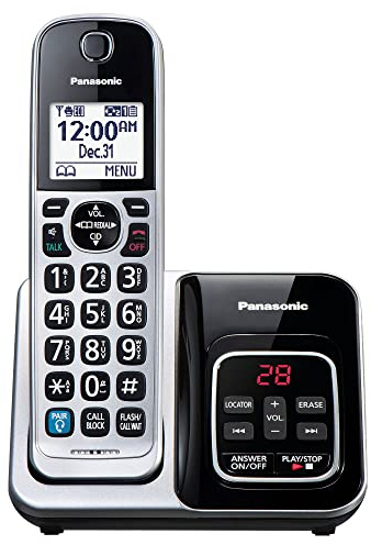 Panasonic Expandable Cordless Phone System, Bluetooth Pairing for Wireless Headphones, Smart Call Block, Bilingual Talking Caller ID, 1 Handset - KX-TGD890S (Silver)