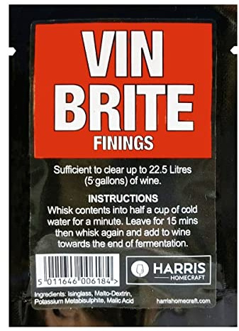 Harris Homecraft Vin Brite Sachet - Wine Finings - Treats 5 gallons (22.5 litres) - Quick and Effective