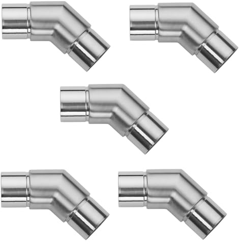 5 x Edelstahl Rohrverbinder 135° Ø 42,4 mm Handlauf Geländer Eckverbinder
