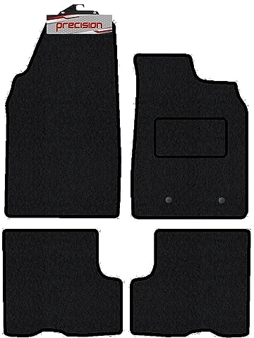 Precision - Tailored Car Mats - Intended for Dacia Duster 2018-2022 - 4 Piece Set - Non-Slip Floor Mats - Black Carpet - Sports Check Binding - Fittings Clips - SFP