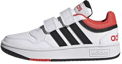 adidas Hoops Lifestyle Basketball Hook-and-Loop Shoes Schuhe, Cloud White/Core Black/Bright Red, 31 EU