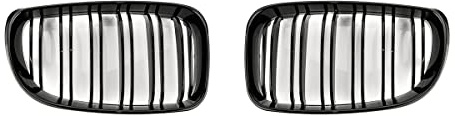 Frontziergitter Nieren Doppelsteg Schwarz glänzend kompatibel mit BMW 1er E81 E82 E87 E88 2007-2012