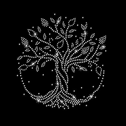 NBEADS Baum Des Lebens Strass Hotfix Zum Aufbügeln, Wärmeübertragungs Aufkleber Bling Aufkleber Transfer Patch für Kleidung Reparatur Applikation T-Shirt Hut Hosen Tasche