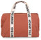 CHILDHOME, Mommy Bag, Wickeltasche, Kliniktasche, Reisetasche, großes Fassungsvermögen, Wickelauflage, verstellbarer Schultergurt, unterteilt, Isoliertasche, Durchgang für Koffer, Terracotta,Signature