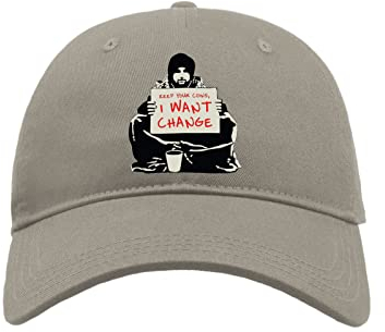 Maikomanija Begging for Change Banksy Graffiti Baumwolle Curved Visier Baseball Cap Dad Hat Unisex Sport Bequemes Top, grau, One size