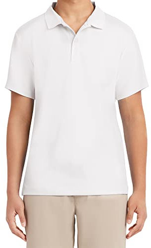 IZOD Men's Young Short Sleeve Performance Polo Shirt, White-100