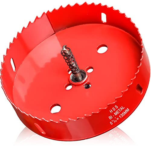 135mm Hole Saws Cutter, HSS Bi-Metal Drill Bit for Wood, Plastic, UPVC, Fiberglass and Plasterboard