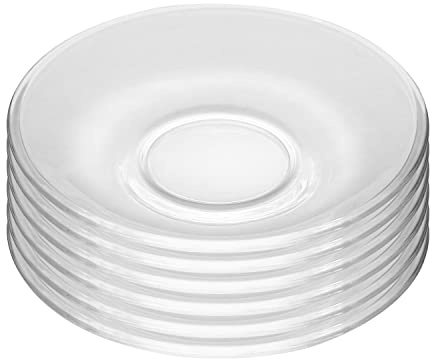 WHJY 6 pcs Clear Glass Plates, 4.5 inch Glass Plate Set, Small Dessert Plates Tea Plates Bulk