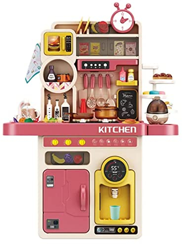 Spielküche mit 93 TLG. Zubehör, Spülbecken, Kinderherd, Licht, Sound, Spielzeugküche - Die Kinderküche Tony in Rosa ist perfekt für Kids ab 3 Jahren