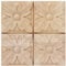 KIMISS Decorative Mouldings Wooden Architrave Corner Blocks Rubber Wood 4Pcs Carving Checkered Applique Unpainted Decal For Furniture Decoration (C) (Type 1)
