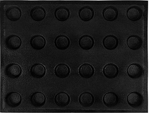 FUNSHOWCASE Plaque de cuisson anti-adhésive en silicone pour hamburger, 24 moules à pain en forme de cercle