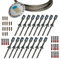 Rankhilfe/Ranksystem ''M'' aus Edelstahl - Wandabstand 50mm (Set 7) mit 16 Wandhaltern und 30m Drahtseil