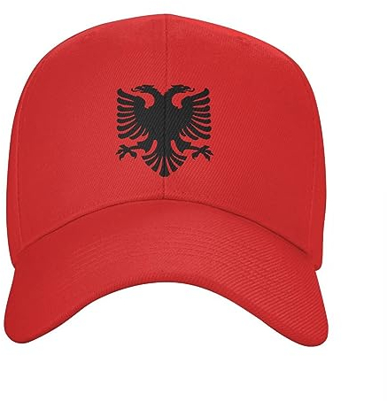 Baseballkappe Snapback Sonnenhut Flagge von Albanien Adler Baseballkappe Damen und Herren atmungsaktiv albanische Stolz Papa-Mütze Sport-Sonnenhüte Hip-Hop Geburtstagsgeschenk