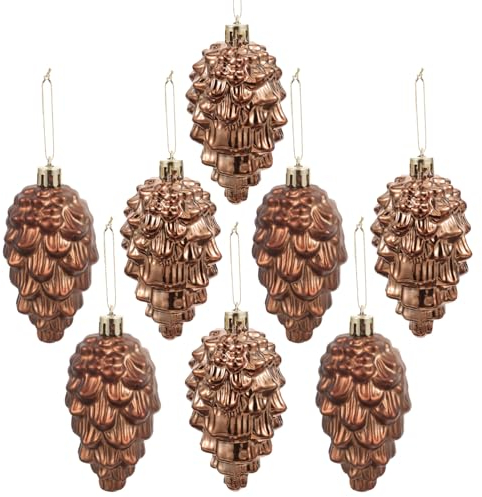 Amosfun Weihnachtsdeko 8 Stück Weihnachts-Tannenzapfen-Ornamente Hängende Tannenzapfen-Ornamente Bruchsichere Tannenzapfen-Kugeln Für Den Weihnachtsbaum Herbst Erntedankfest Dekoration