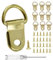 YHYZ D Ring Picture Frame Hanging Hooks (50 Sets ), Gold Picture Hangers X 50pcs + Srews X 50pcs + Screwdriver, for Pictures Canvas Painting Mirror Art Crafts Clock