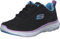Skechers Damen Flex Appeal 5.0, Schwarzes Netz mit Mehreren Ziernähten, 40 EU