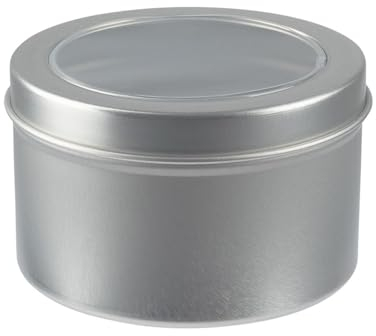 Ideen mit Herz | Aufbewahrungsdose | mit Sichtfenster im Deckel | verschließbar | Gewürzdose | Sortier-Dose für Kleinteile oder Büro- und Bastel-Material | Perlen Aufbewahrung | rund, Ø8cm, 5cm hoch