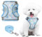 PawSailor No Pull Dog Harness and Leash Set, Step-in Floral Print Adjustable Breathable Mesh Pet Harness, Reflective Soft Padded Dog Vest for Small Dogs Blue XXS