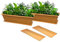 VR7 60cm Long Garden Planters with Trays - 2 Pack Durable Plastic Trough for Raised Window Planting - Ideal for Flowers, Herbs, and Vegetables (Terracotta, Including Trays)