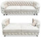 SILKMARKS® Chesterfield Sofa mit Schlaffunktion - 3-Sitzer Sofa - Premium Komfort - Wasserabweisender und kratzfester Samt - Couch mit extra Stauraum - Elegantes Design (Weiß)