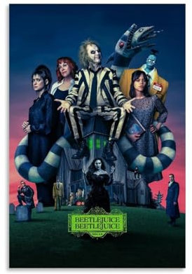 BIDNSNHKJ Beetlejuice Beetlejuice (4) Raumdekoration, Poster, Druck, Wandkunst, Dekoration, Leinwandposter, ästhetisches Poster für Schlafzimmer, Wohnzimmer, Wand, 30 x 45 cm, ungerahmter Stil