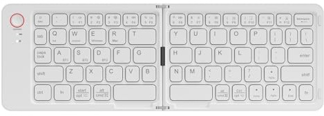 PYRIOLHI Foldable Bluetooth Keyboard, Portable Folding Keyboard, Rechargeable Mini Wireless Travel Keyboard for Windows iOS Android Tablet Smartphone(Whites)