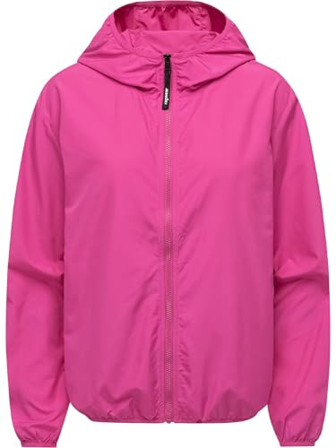 Ragwear Damen extraleichte Übergangsjacke Sommerjacke kurz mit Kapuze Vinzie C YOUMODO Magenta Gr. M