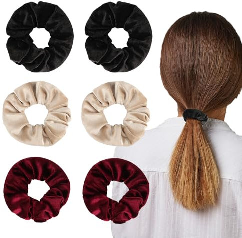 6 Stück Haargummis Scrunchies mit Reißverschluss Tasche, Scrunchies Haargummi mit Reißverschluss Geheimfach Unauffällig Geldversteck zum Verstecken, Reisegadgets Reise Gadgets für Frauen Mädchen