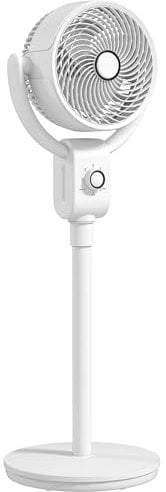 HOMCOM 10 Pedestal Fan, 70°+90° Oscillating Air Circulation Fan with 3 Speeds, Dense Mesh, Easy Assembly, for Home Office, Bedroom, White