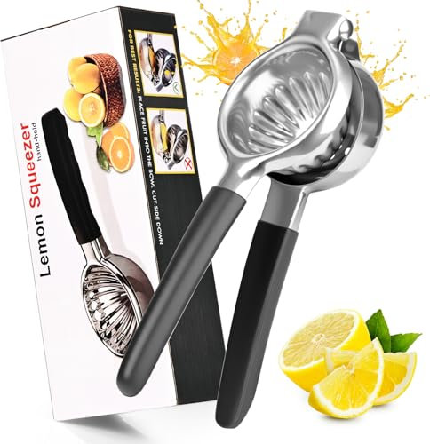 Zitronenpresse Handpresse, Zitronenpresse Edelstahl für Zitronen, Limetten & Orangen, Robustheit Zitruspresse Lemon Squeezer Citrus Juicer Press für Limonade, Cocktails, Bars, Spülmaschinenfest