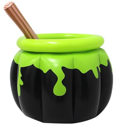 Folpus Caldero Inflable de Halloween, Tetera de Dulces, Enfriador de Bebidas, Contenedor Portátil para Fiestas