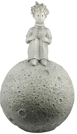 Vidroflor Kunststein Der Kleine Prinz - Prinz auf dem Mond © Antoine de Saint-Exupéry, Klein, Leicht, Befüllbar, Wetterfest