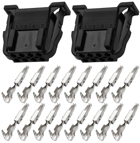 YINETTECH Lot de 2 connecteurs à 8 broches 3B0972724 avec bornes micro minuterie pour système électrique compatible avec Audi compatible avec VW