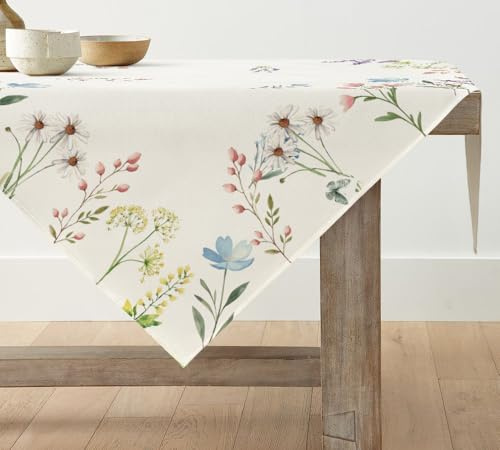 Artoid Mode Blumen Pflanzen Löwenzahn Frühling Tischdecke, Tischwäsche Küche Tisch Dekoration Drinnen Urlaub Party Dekor 120x120 cm