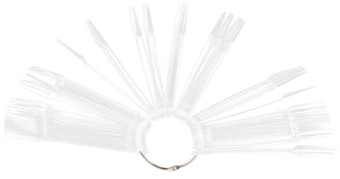 BAZEITFLOW 100pcs Nail Display Tips and Polish Sample Sticks Practice False Nails for Art Training and Salon Use Ballet Color Board