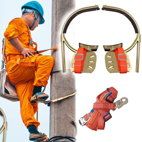 ramponi anticaduta per alberi Fibbia per Arrampicata su Pali Elettrici Regolabile 1 Coppia Chiodi per Scalata con Cinghie per i Piedi Antiscivolo