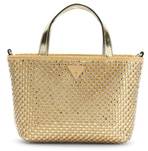 GUESS Handtasche Umhängetasche Tasmin Mini Tote Gold goldfarben