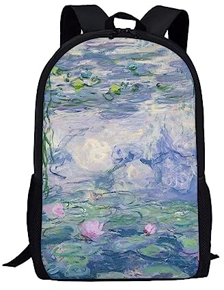 THKVSV Vincent Oil Painting School Backpack for Boys Girls,Lightweight Bookbag School Bag Computer Bag Travel Daypack,Vincent the Starry Night