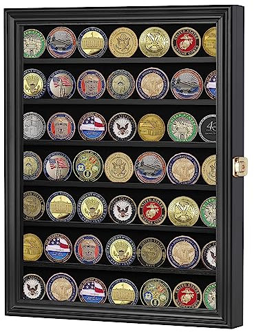 Challenge COIN56-BL Vitrine pour pièces de monnaie ou jetons de casino, porte en verre, noir