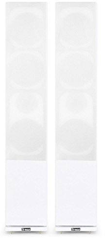 AUNA Linie 600 - Paire d'enceintes colonnes passives à 3 Voies, avec subwoofer bassreflex 16cm intégré, Pieds caoutchoutés Anti-dérapants, 140W RMS - Blanc