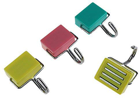 Log-Cabin Wall Hangers Multi-Purpose Hooks Strong Magnetic Hooks for Keys,Coat,Fridge and Doors with Pink,Yellow,Blue Colour 4 Pack Multi-Coloured