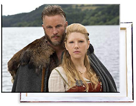 Unified Distribution Vikings Serie Ragnar & Lagertha - 80x60 cm - Bilder & Kunstdrucke fertig auf Leinwand aufgespannt und in erstklassiger Druckqualität