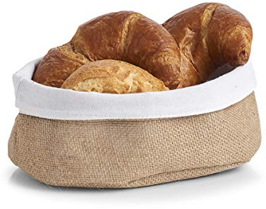 Zeller 25632 Aufbewahrungskorb, Jute/Baumwolle, ca. 22 x 15 x 10 cm, Brotkorb, Brotbeutel, Dekokorb