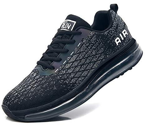 TORISKY Sneaker Herren Damen Sportschuhe Cushion Schuhe Laufschuhe Luftkissen Turnschuhe Fitness Gym Leichtes Bequem, Schwarz, Größe 41EU(8998-BK41)