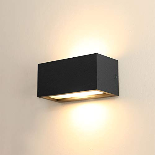 HLFVLITE Wandlampe Außenwandleuchte, Max 40W E27 Birne Terassenlampe Aluminiumguss Up & Down Aussen Außenleuchten, IP44 wasserdicht, Anthrazit