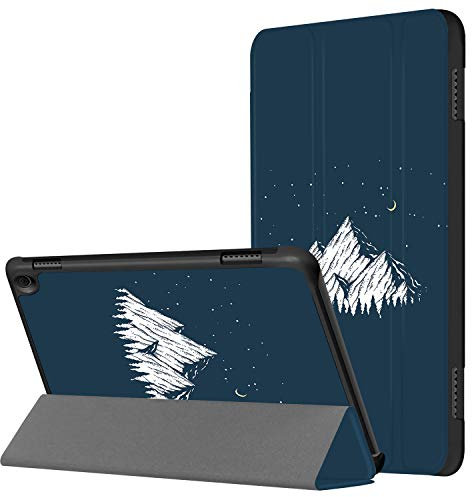 HUASIRU Pintura Caso Funda para Fire HD 8 Tableta (10ª generación, lanzada en 2020) - La Cubierta Frontal Triple con Auto-Reposo/Activación, montaña