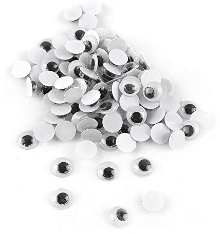 White/Black Glue On Round Acrylic Googly Eyes 7mm Pack of 100+