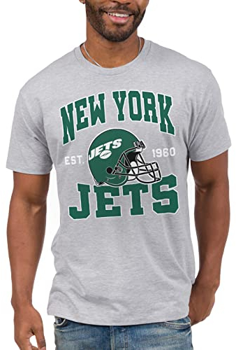 Junk Food Unisex Team Helmet NFL T-Shirt, Grau, L EU