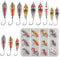 Fishing Lure Kits Spoon Spinners for Trout-12pcs Mini Fishing Spinners Lure Kit with Single Hook Colorful Fishing Jig Spoon Lure for Trout Bass Crappie Char Walleye Perch (12pcs-0.07~0.18oz)